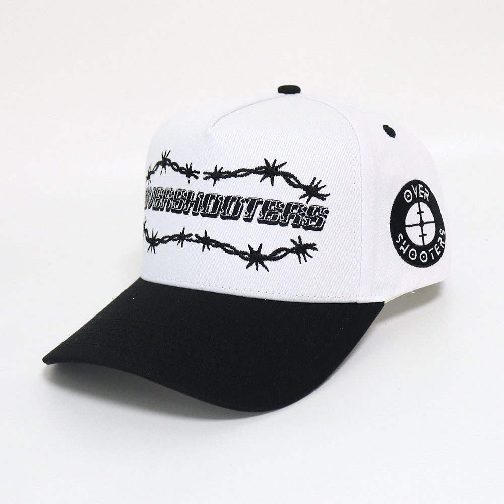 Overshooters Barbed Wire A-Frame Baseball Hat - White/Black