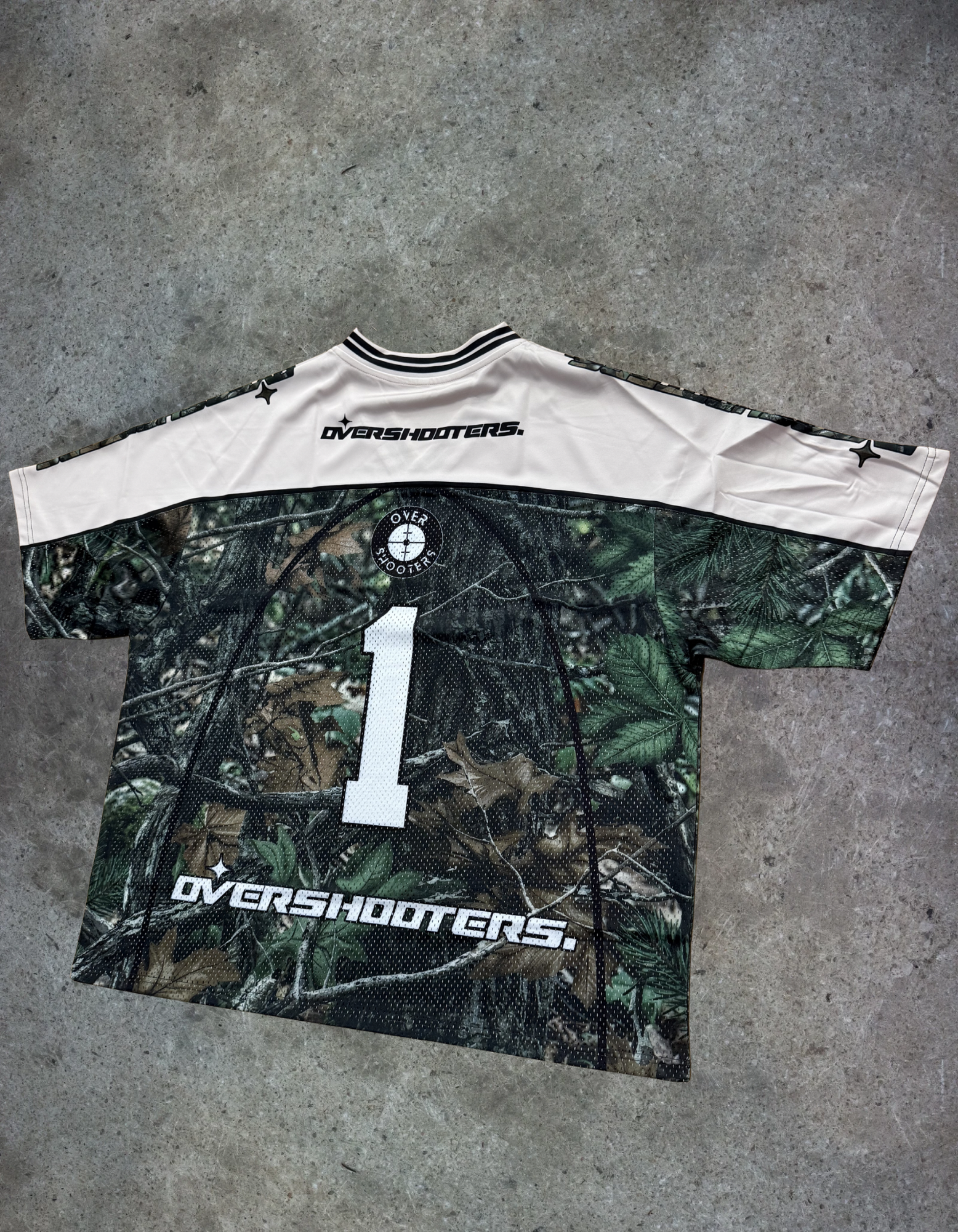 Overshooters Jersey - Off White/Woodland Camo (Oversized)