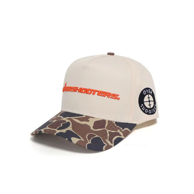 Overshooters Orange/Brown Duck Camo A-Frame Baseball Hat