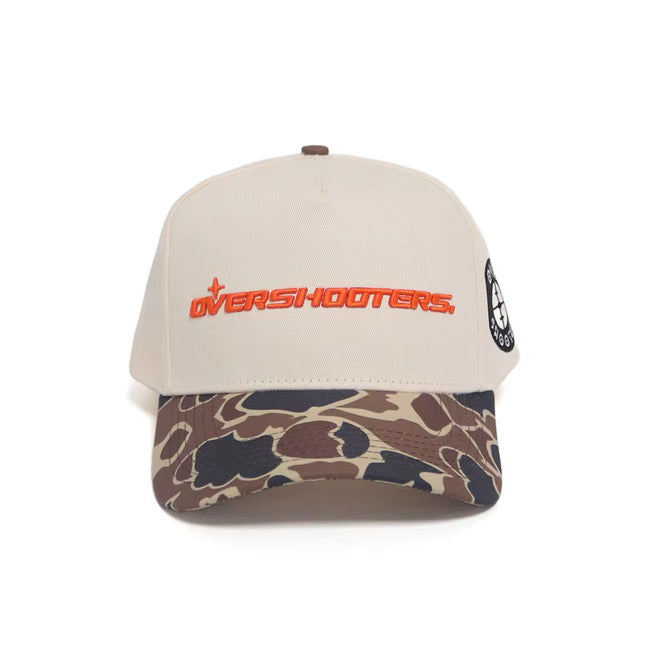Overshooters Orange/Brown Duck Camo A-Frame Baseball Hat