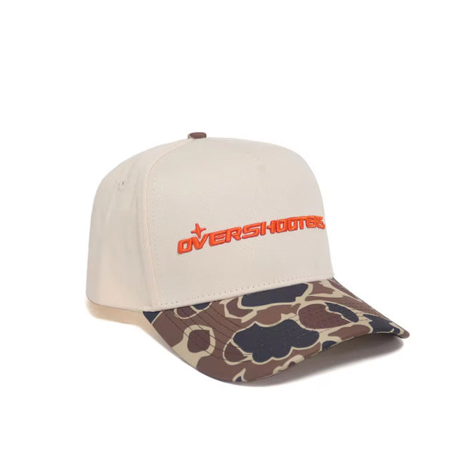 Overshooters Orange/Brown Duck Camo A-Frame Baseball Hat